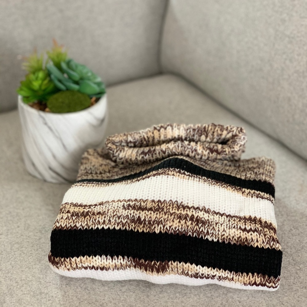 LAST 2❗️🆕 High Neck Space Dye Striped Sweater - Picture 3 of 8